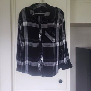 Rails Black and White Plaid Shirt Size Med